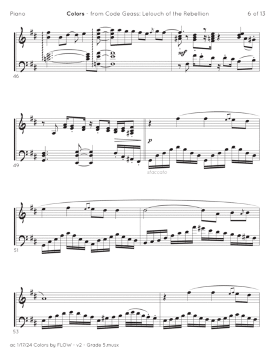 Colors Piano Solo scores gallery preview page 6