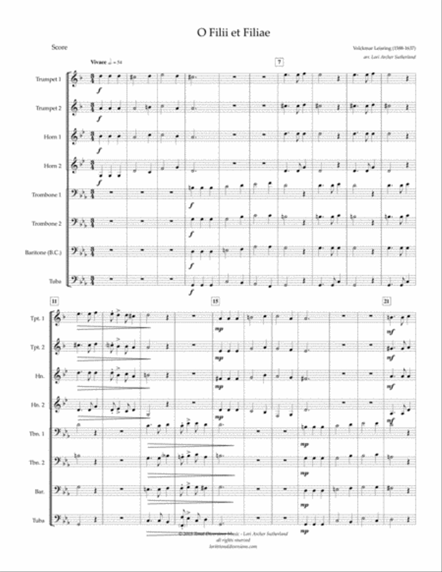 O Filii et Filiae Brass Ensemble scores gallery preview page 2