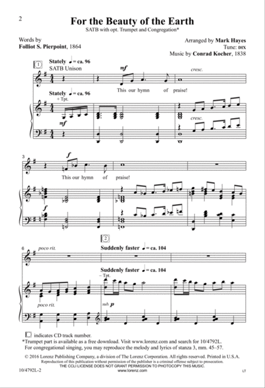For the Beauty of the Earth 4-Part scores gallery preview page 2