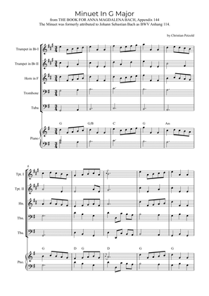 Minuet In G Major (with piano and chords)