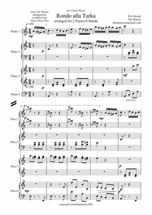 Book cover for Mozart - Rondo alla Turca - 2 Pianos, 8 Hands