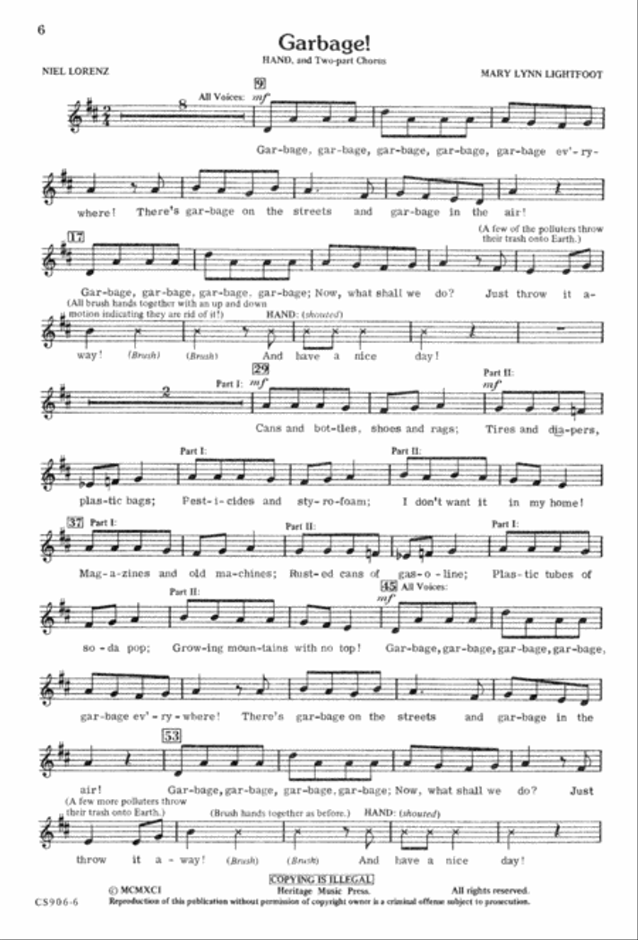 Gonna Have An Earth Day - Singer's Ed Unison Choir scores gallery preview page 8