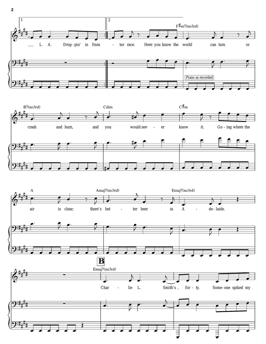 Adelaide Adelaide Piano scores gallery preview page 2
