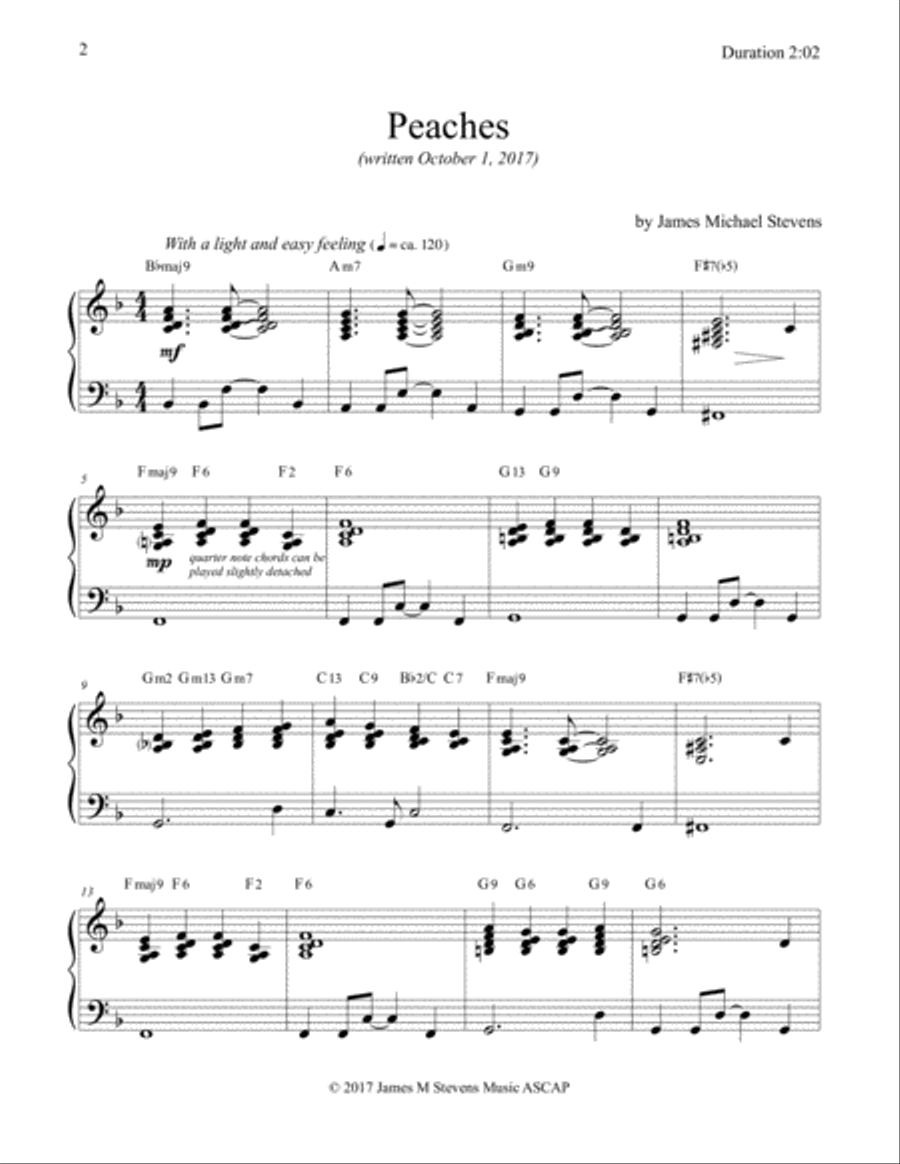 Peaches - Bossa Nova Peaches - Bossa Nova Piano Solo scores gallery preview page 2