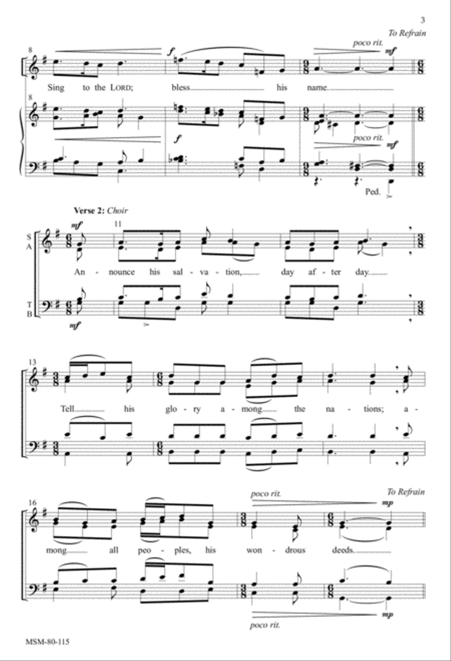Today Is Born Our Savior: Responsorial Psalm for Christmas Mass During the Night 4-Part scores gallery preview page 3
