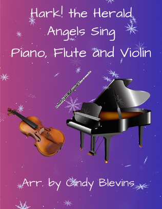 Book cover for Hark! The Herald Angels Sing, for Piano, Flute and Violin