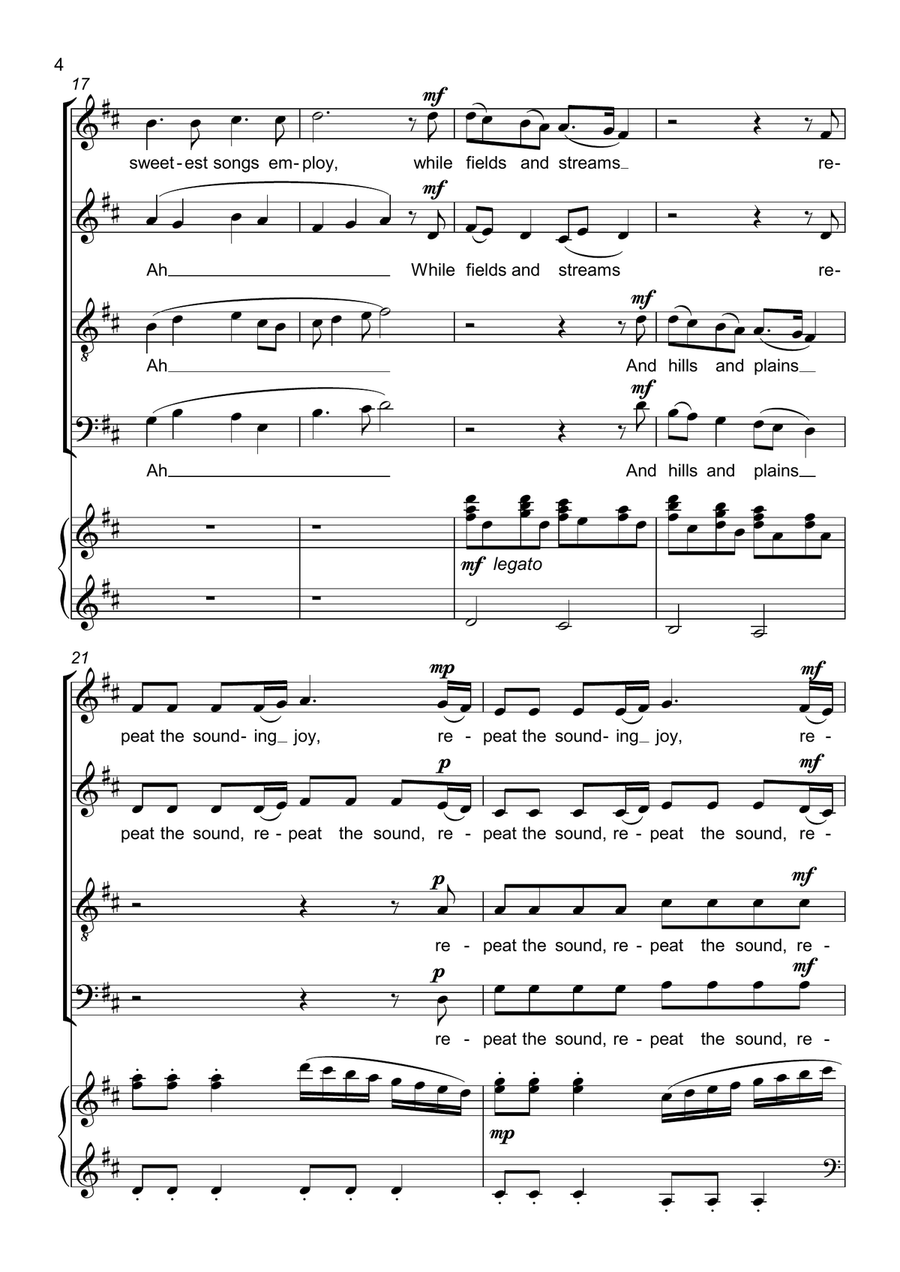 Joy to the World - SATB - Four Part Choir 4-Part scores gallery preview page 4