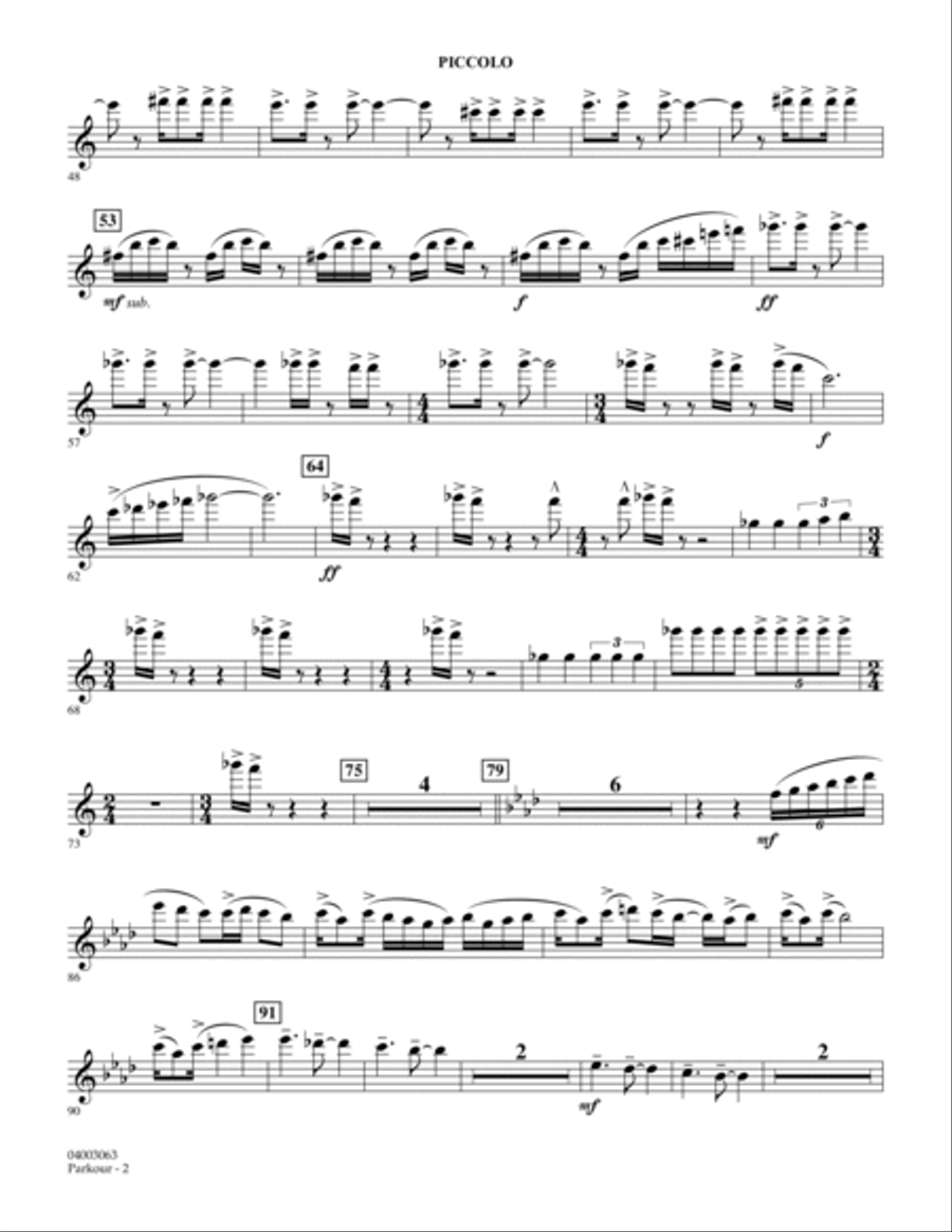 Parkour - Piccolo Parkour - Piccolo Concert Band scores gallery preview page 2