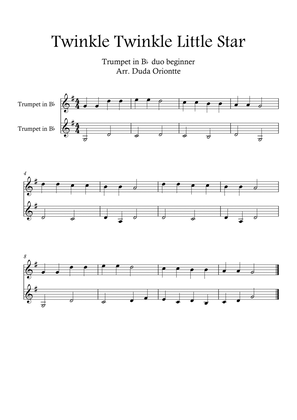 Twinkle Twinkle Little Star DUET (For BEGINNER and kids) (trumpet in Bb duo)