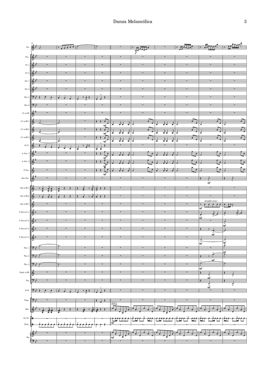 Danza Melancólica Concert Band scores gallery preview page 3