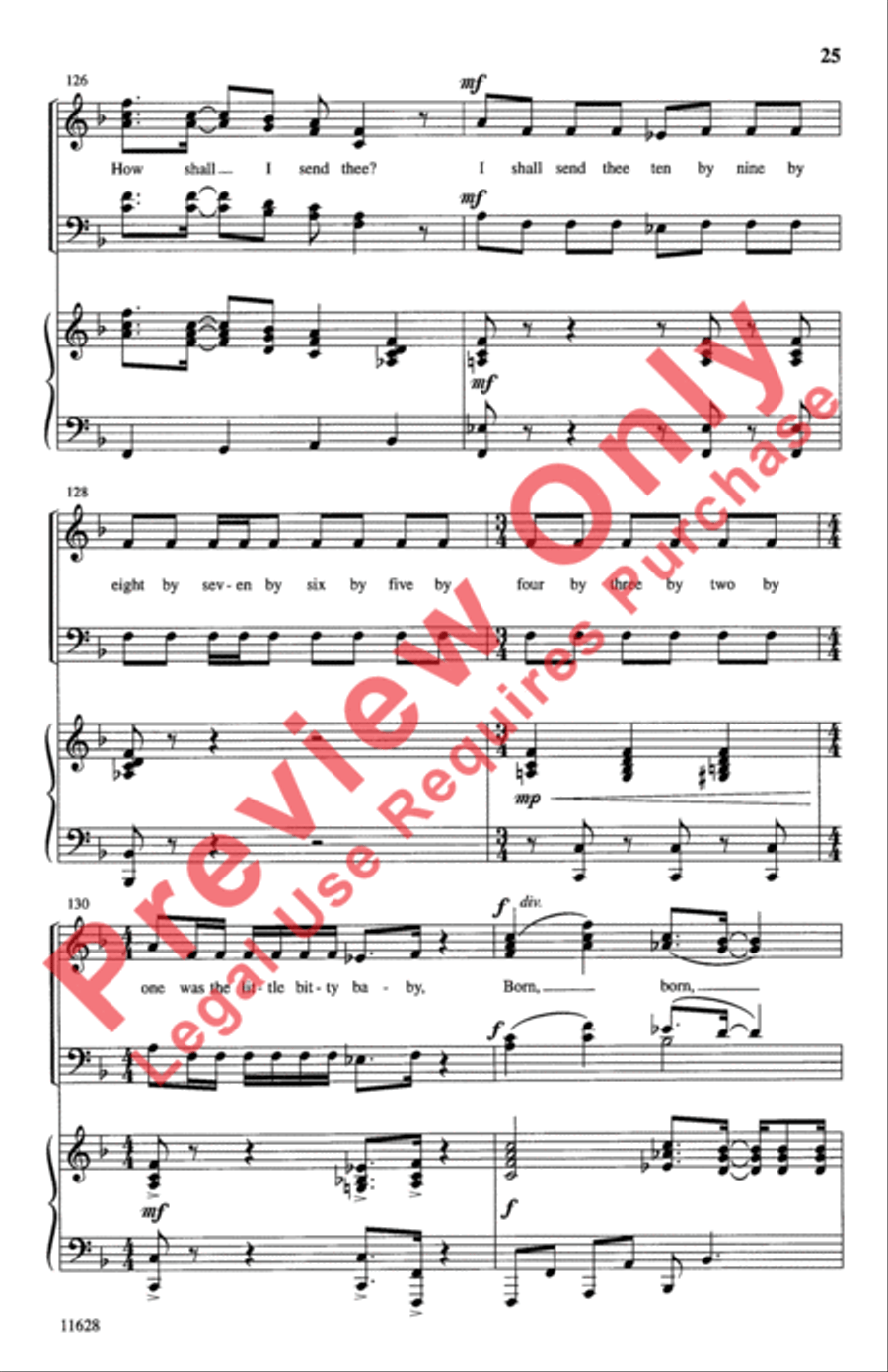 Children, Go Where I Send Thee 4-Part scores gallery preview page 25