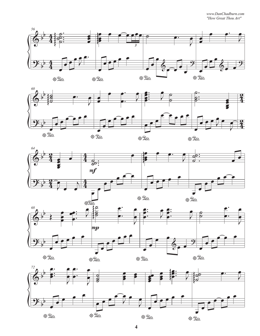 How Great Thou Art Piano Solo scores gallery preview page 4