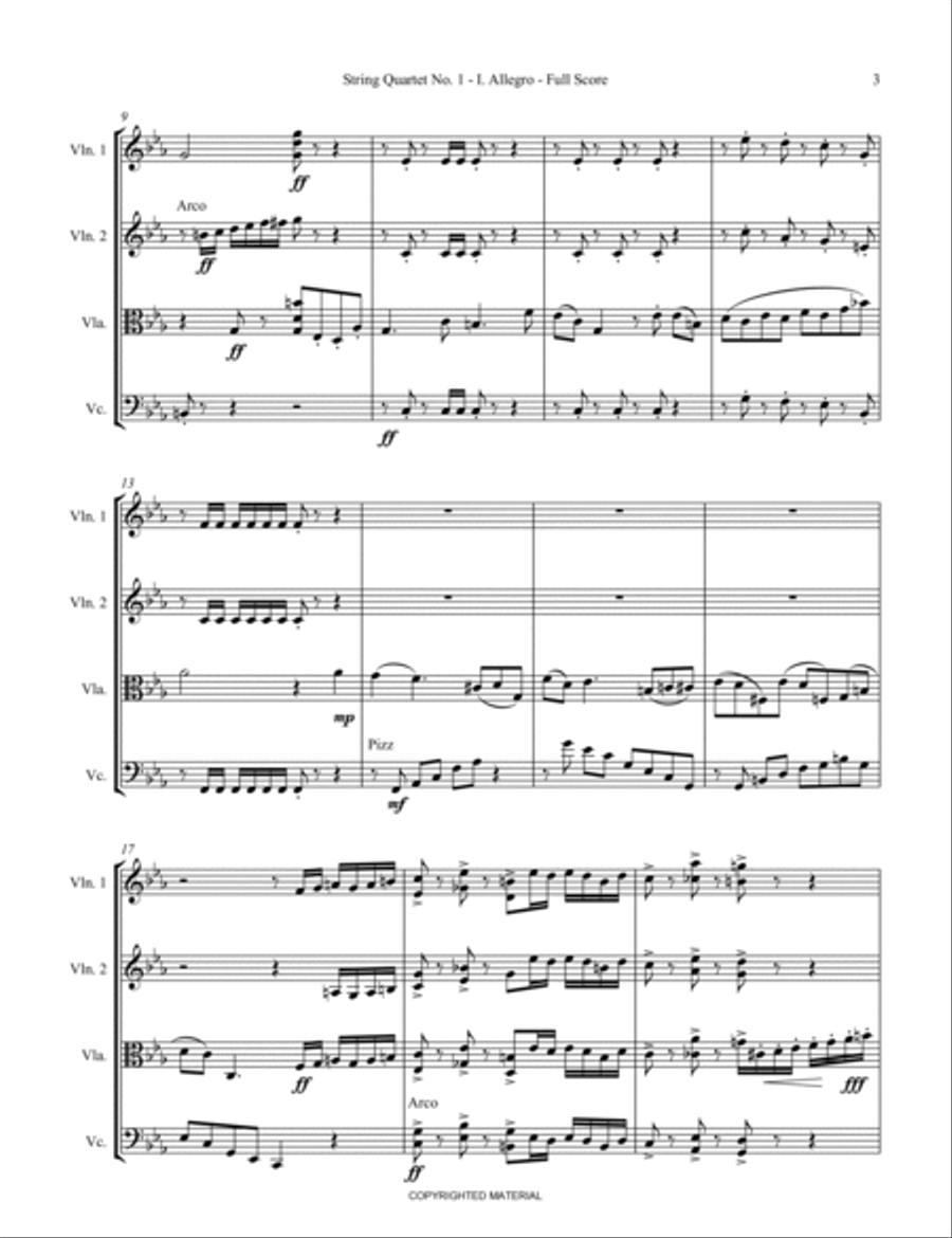 String Quartet No. 1 String Quartet scores gallery preview page 3