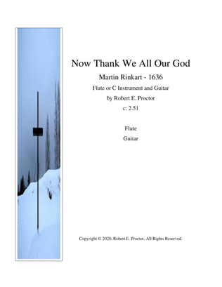 Book cover for Now Thank We All Our God for Flute (C instrument) and Guitar