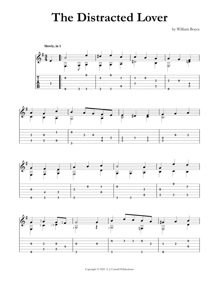 The Distracted Lover The Distracted Lover Acoustic Guitar scores gallery preview page 1