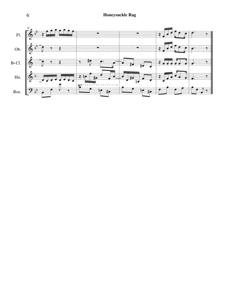 Honeysuckle Rag (G. Botsford) - woodwind quintet image number null