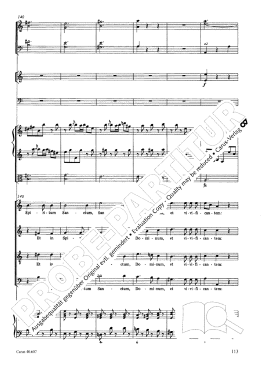 Mass in time of war (Missa in tempore belli) 4-Part scores gallery preview page 123