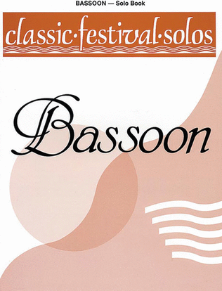 Book cover for Classic Festival Solos (Bassoon), Volume 1