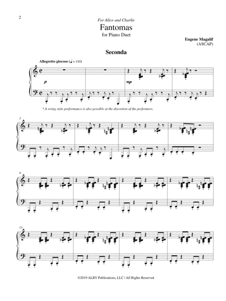 Fantomas for Piano Duet (1 Piano-4 Hands)