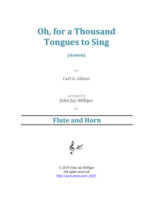 Book cover for Oh, for a Thousand Tongues to Sing for Flute and Horn