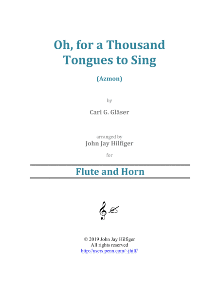 Oh, for a Thousand Tongues to Sing for Flute and Horn image number null