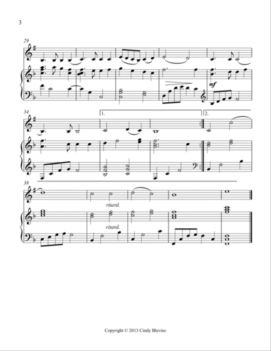 America, the Beautiful, for Harp and Clarinet Clarinet scores gallery preview page 4