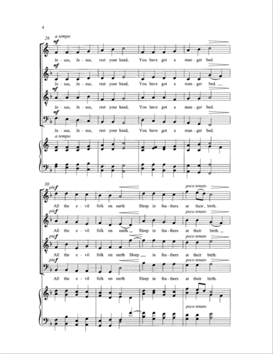 Jesus, Jesus, Rest Your Head 4-Part scores gallery preview page 5