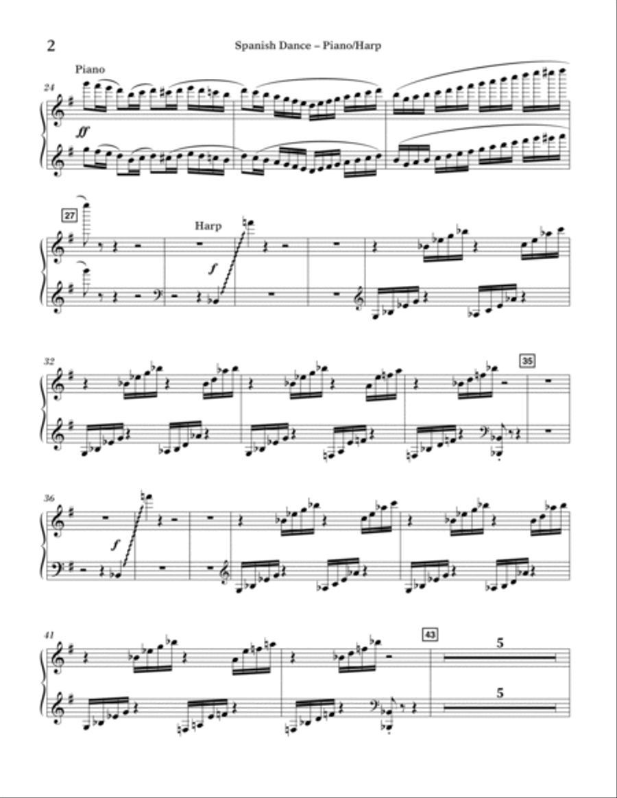 Spanish Dance (from The Gadfly) - Piano/Harp Concert Band scores gallery preview page 2