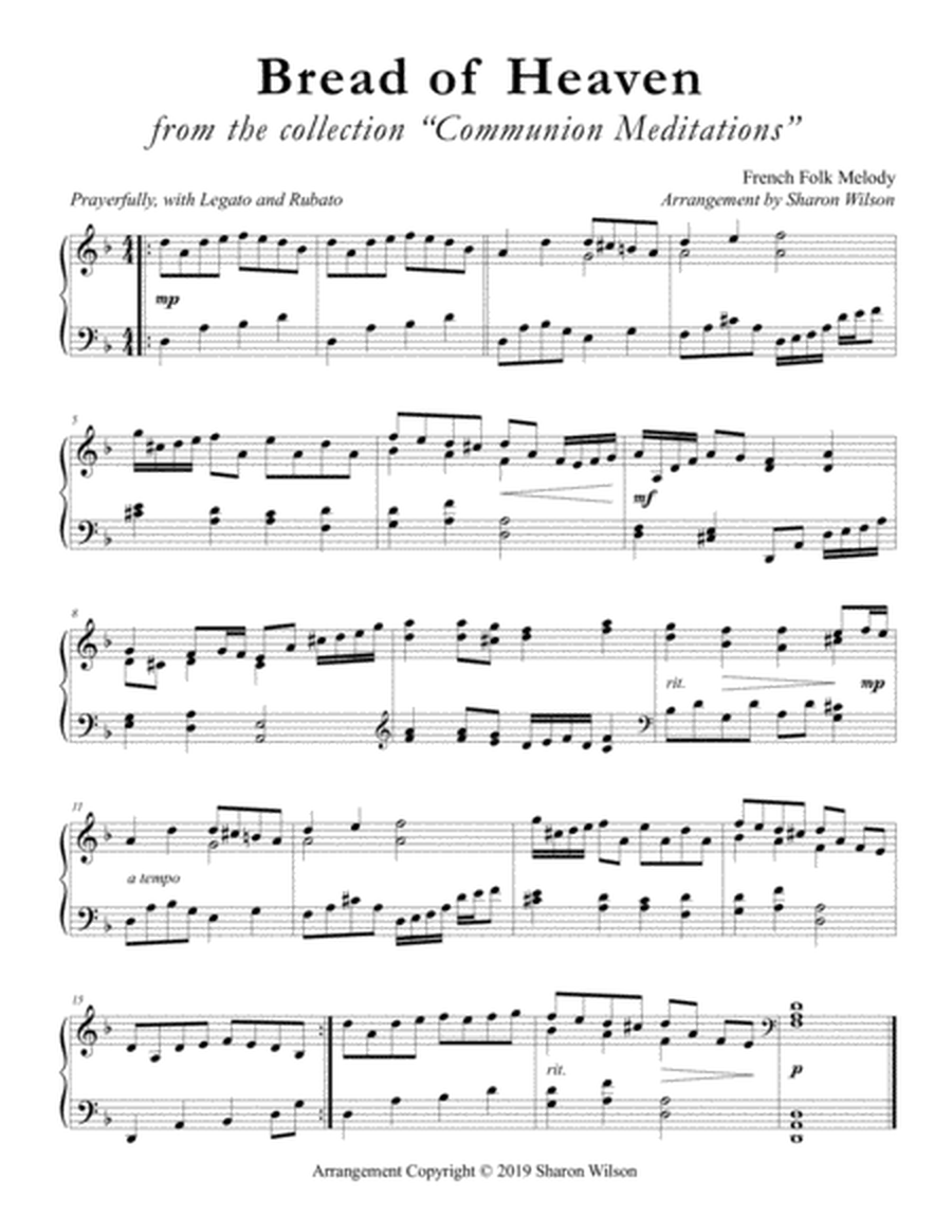 Communion Meditations (A Collection of One-page Hymns for Solo Piano) image number null