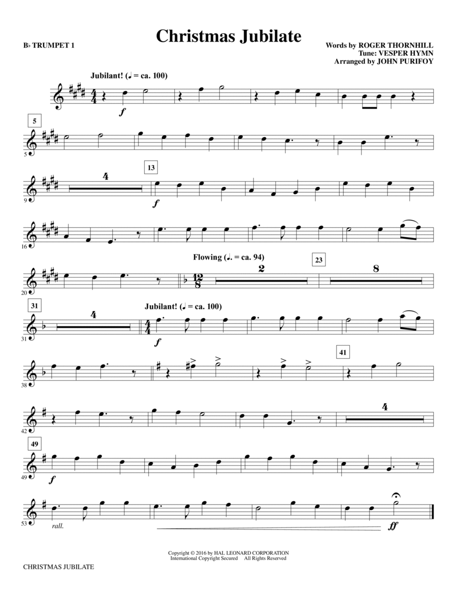 Christmas Jubilate - Bb Trumpet 1 Choir scores gallery preview page 1