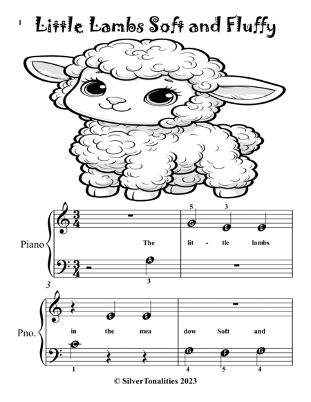 Little Lambs In the Meadow for Beginner Piano