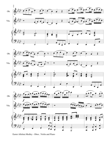 EASTER ALLELUIA MEDLEY (Trio – Oboe, Violin/Piano) Score and Parts image number null
