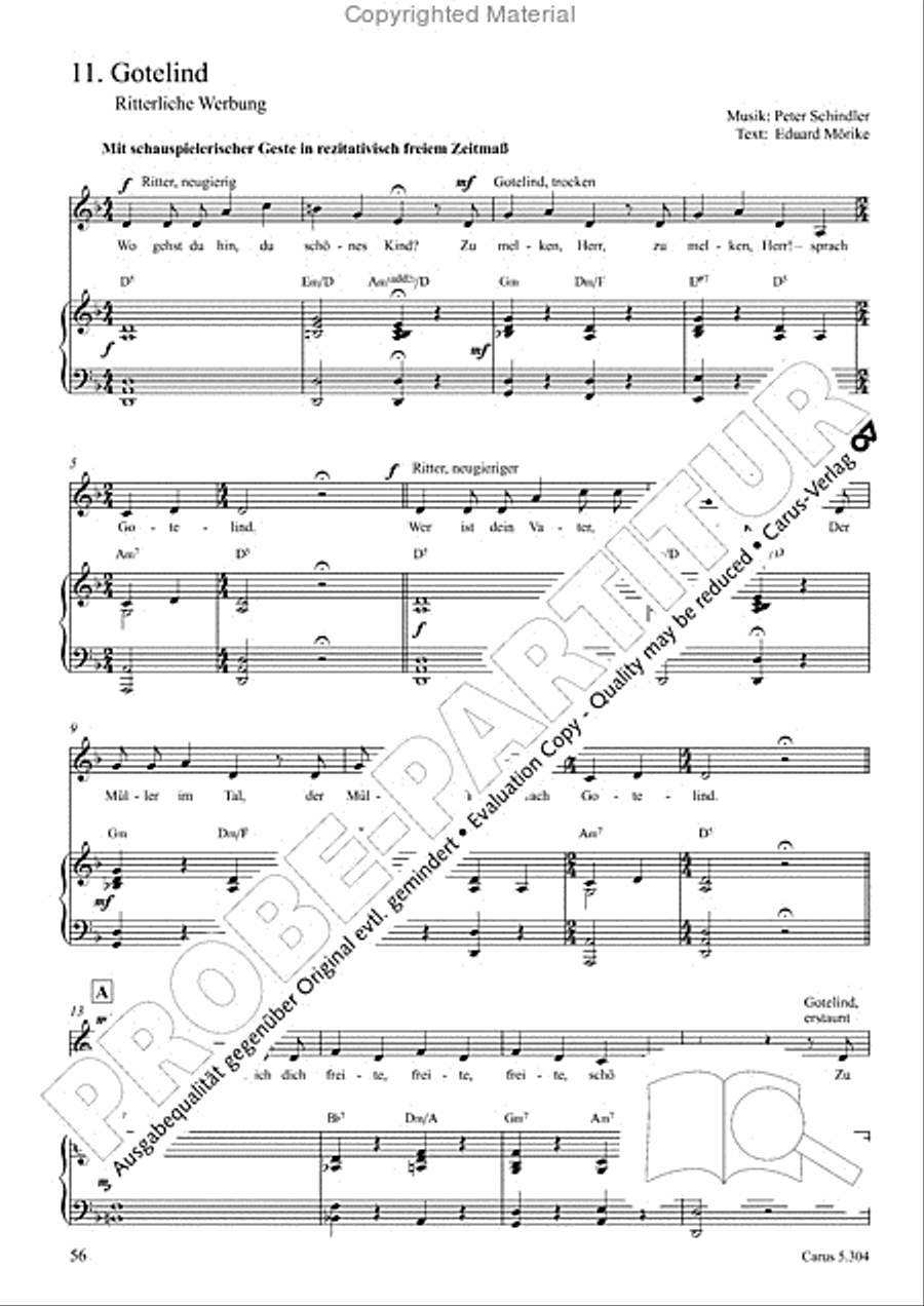 Schindler: Rosenzeit. Ein Liederzyklus uber die Liebe. Chansons fur Singstimme und Klavier Piano scores gallery preview page 57