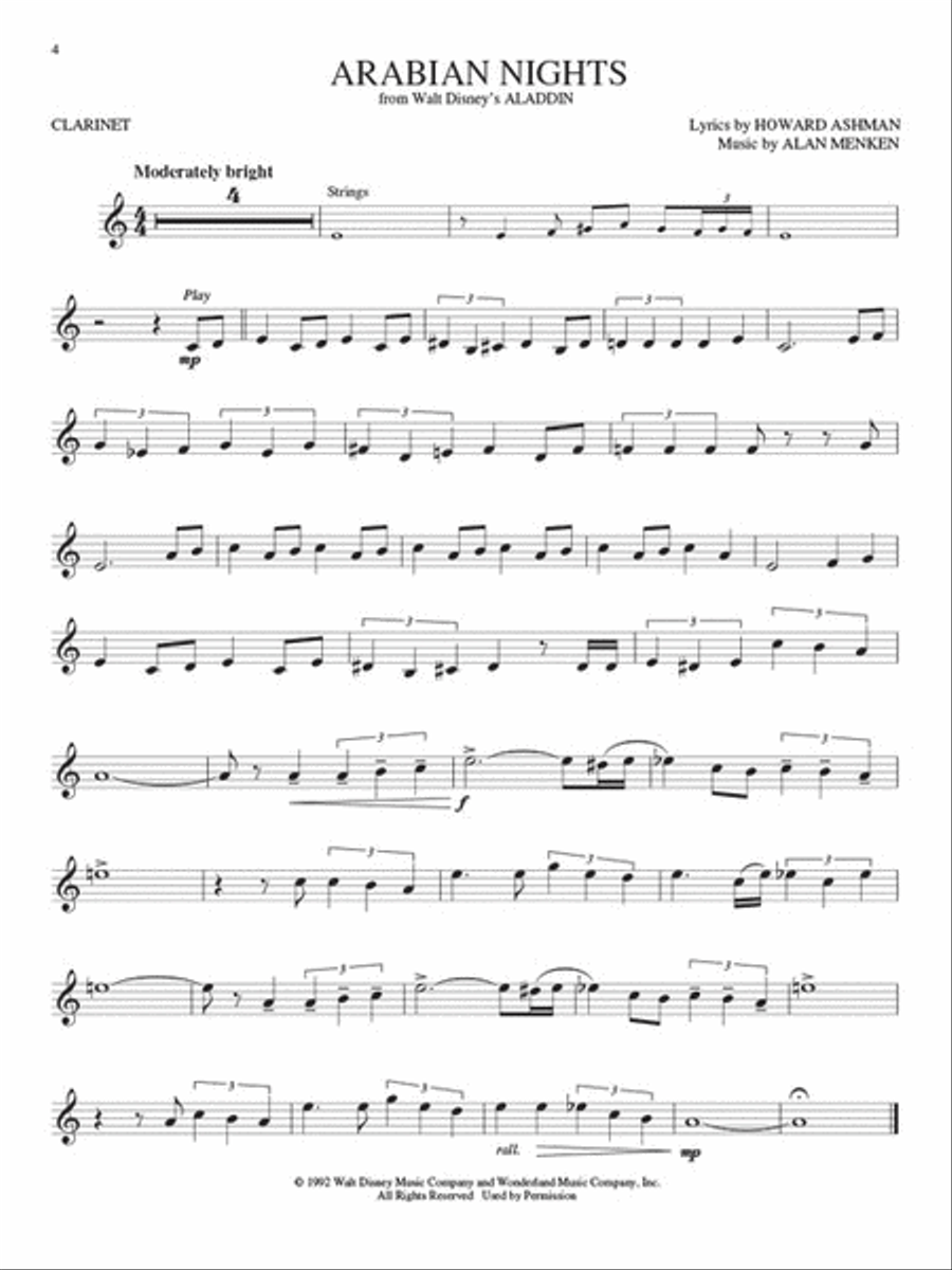 Disney Greats Clarinet Solo scores gallery preview page 3