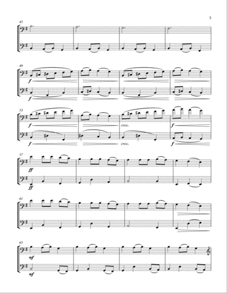 Carol Of The Bells Cello Duet String Duet scores gallery preview page 3