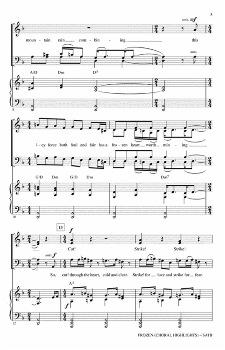 Frozen (Choral Highlights) Show Choir scores gallery preview page 3