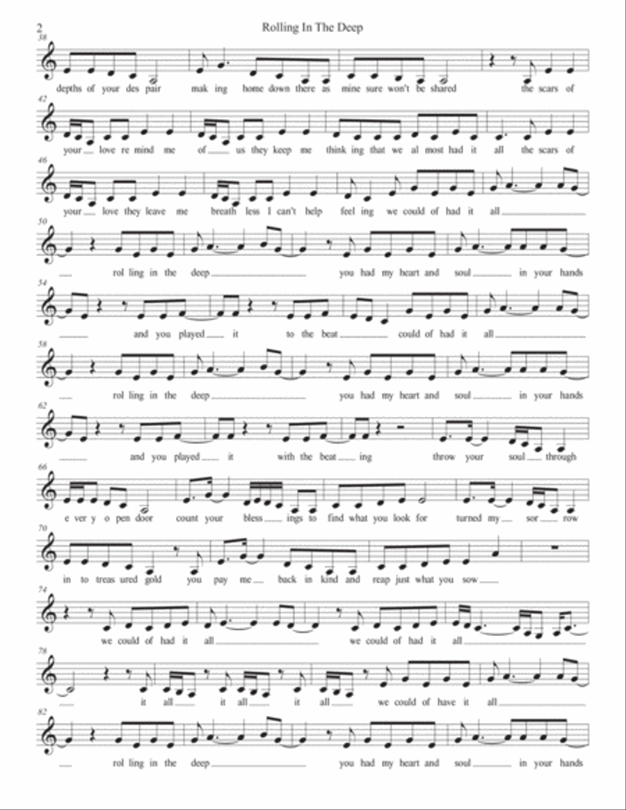 Rolling In The Deep Trumpet Solo scores gallery preview page 2