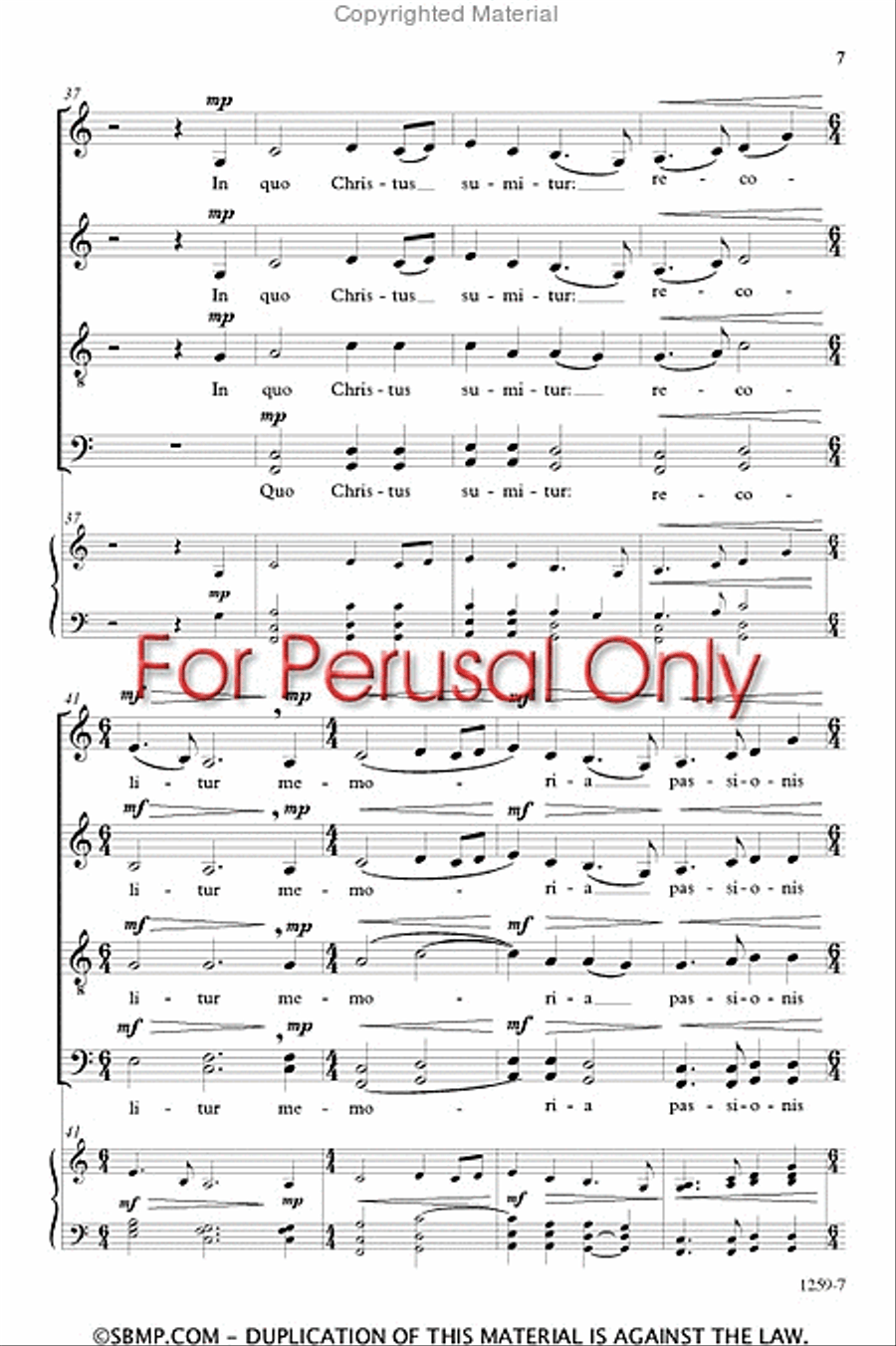 O sacrum convivium - SATB divisi a cappella Octavo Divisi scores gallery preview page 6