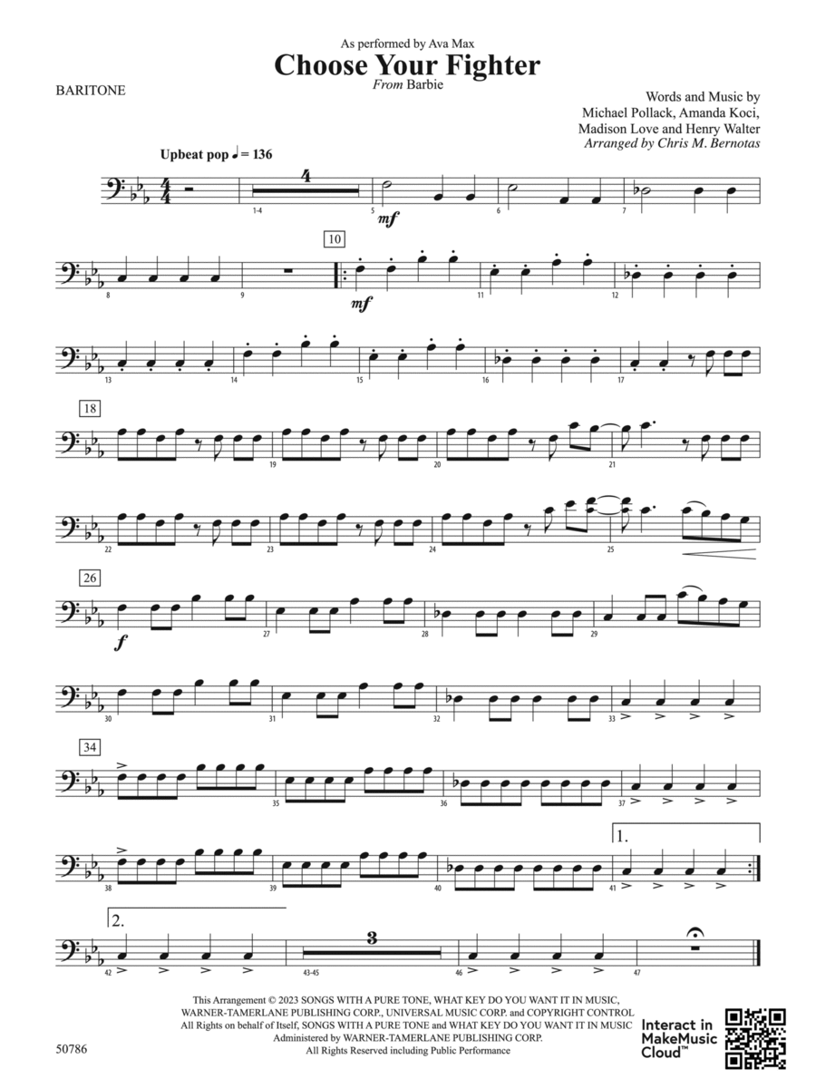 Choose Your Fighter: Baritone B.C. Concert Band scores gallery preview page 1