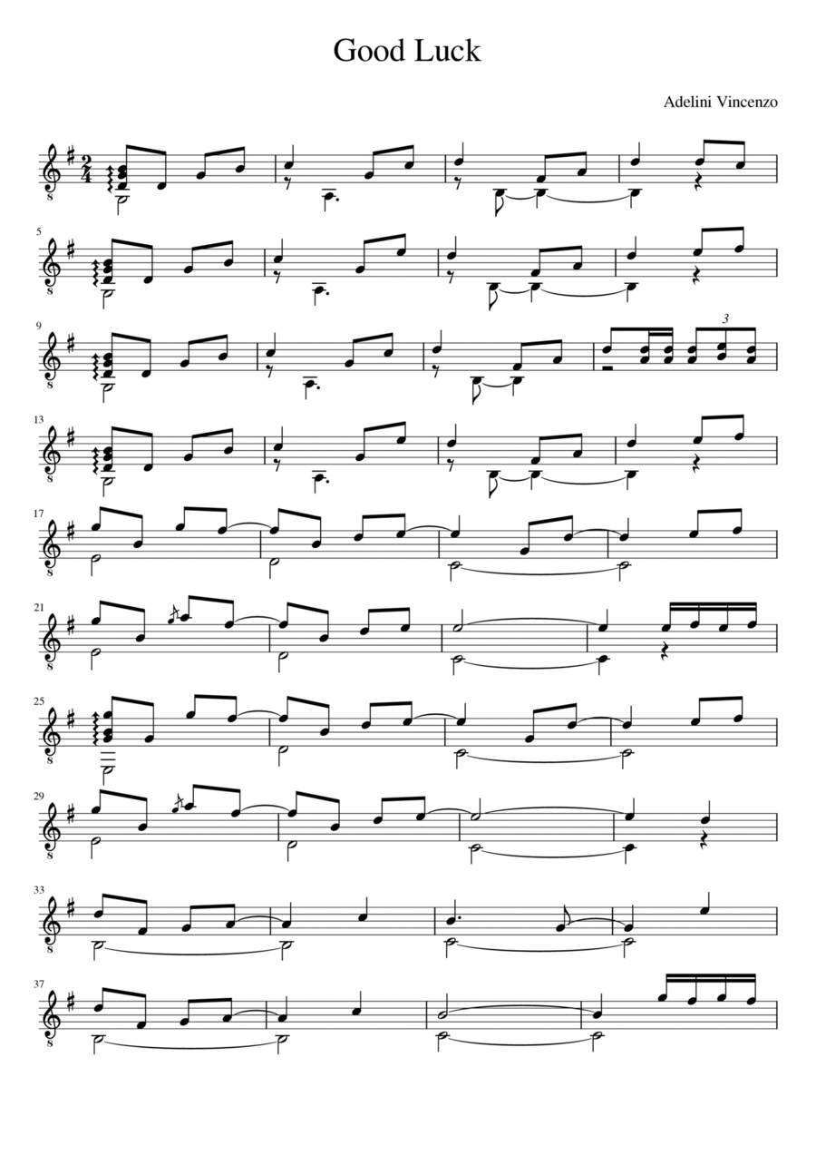 Good Luck! Acoustic Guitar scores gallery preview page 1
