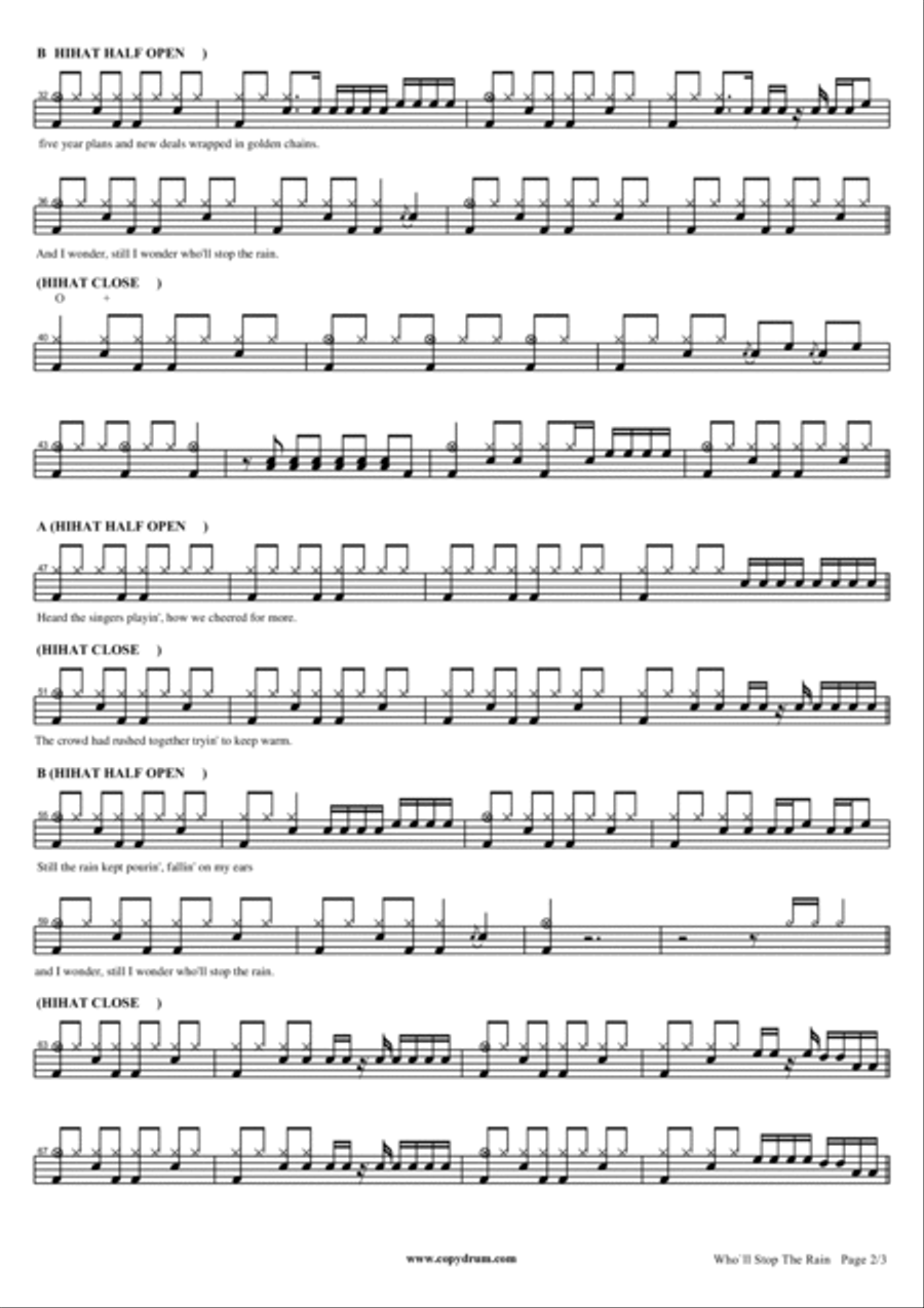 Who'll Stop The Rain Who'll Stop The Rain Drum Set scores gallery preview page 2