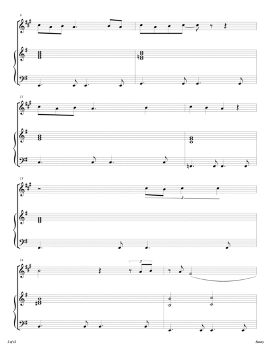 Sunny Sunny Trumpet Solo scores gallery preview page 3