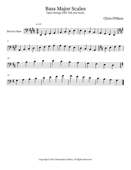 Bass Major Scales