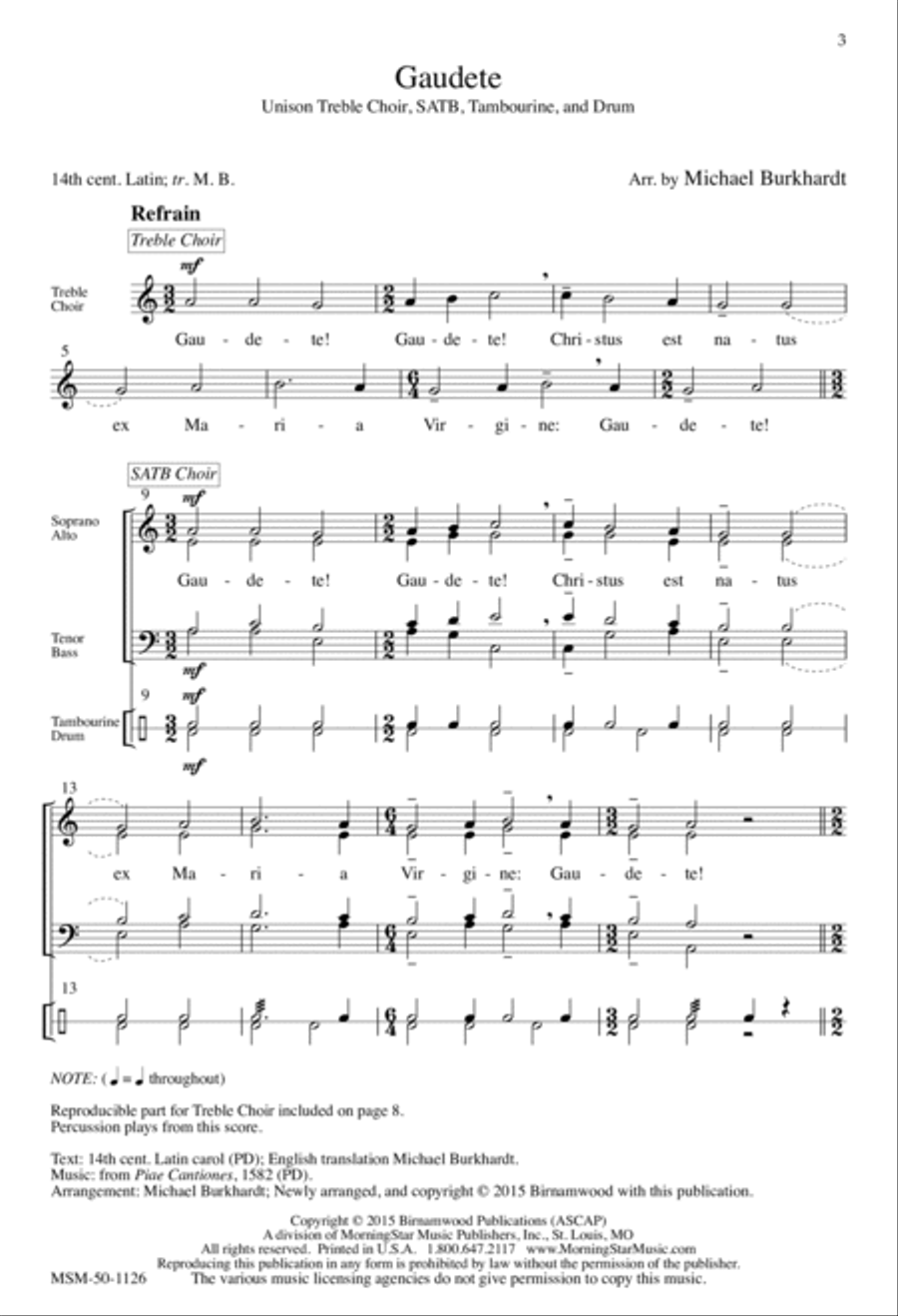 Gaudete 4-Part scores gallery preview page 3