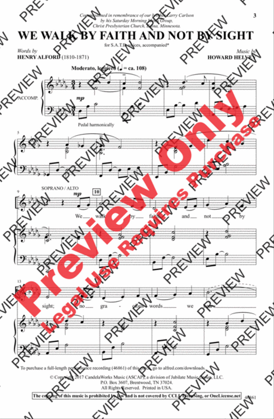 We Walk by Faith and Not by Sight 4-Part scores gallery preview page 3
