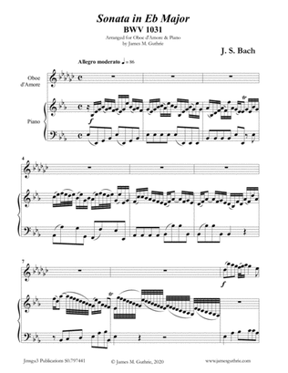 Book cover for BACH: Sonata BWV 1031 for Oboe d'Amore & Piano