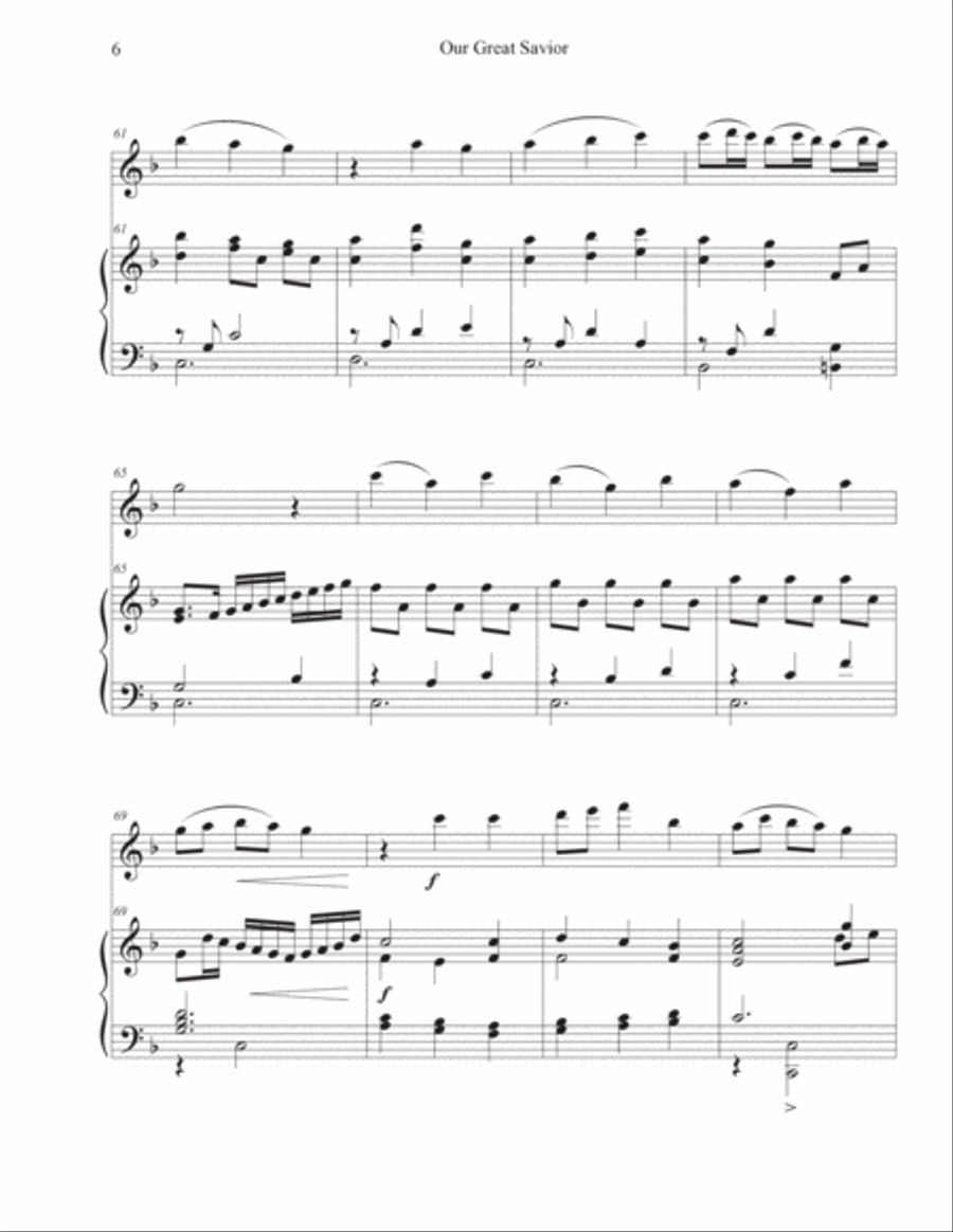 Our Great Savior (Violin-Piano) Violin Solo scores gallery preview page 6