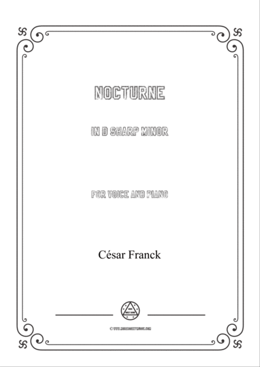 Franck-Nocturne in d sharp minor,for voice and piano Voice Solo scores gallery preview page 1