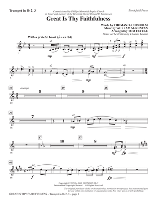 Book cover for Great Is Thy Faithfulness (arr. Tom Fettke) - Bb Trumpet 2,3