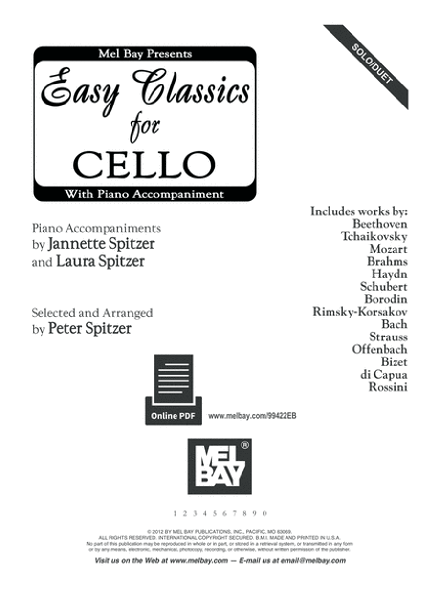 Easy Classics for Cello Cello scores gallery preview page 2